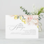 Hauptpresse Zitronen und Pampas-Gras-Brautparty Einladung (Stehend Vorderseite)