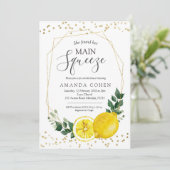 Hauptpresse Zitronenbraun-Dusche Einladung (Stehend Vorderseite)