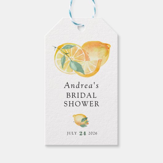 Hauptpresse | Zitrusfrüchte | Brautparty Lemon Geschenkanhänger (Vorderseite)