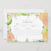 Hauptpresse | Zitrusfrüchte-Brautparty-Rezeptionsk Einladung (Vorderseite)