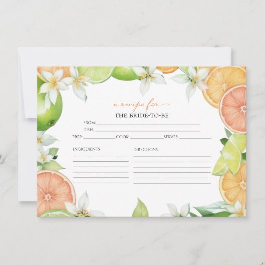 Hauptpresse | Zitrusfrüchte-Brautparty-Rezeptionsk Einladung (Vorderseite)