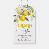 Hauptpresse Zitrusfrüchte Geburtstag danke Geschenkanhänger (Vorderseite)