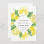 Hauptpresse | Zitrusfrüchte | Lemon Yellow Brautpa Einladung (Vorne/Hinten)