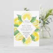 Hauptpresse | Zitrusfrüchte | Lemon Yellow Brautpa Einladung (Stehend Vorderseite)