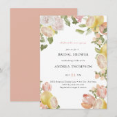 Hauptpresse | Zitrusfrüchte | Rosa Brautparty Einladung (Vorne/Hinten)