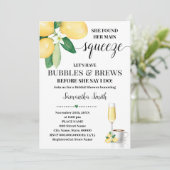 Hauptpressenblasen & Brautparty gefunden Einladung (Stehend Vorderseite)