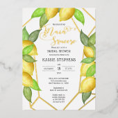 Hauptqueeze Lemons Geometrisches Brautparty - Gold Folieneinladung (Vorderseite)