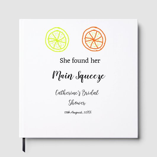 Hauptqueeze ZitronenZitrusfrüchte Brautparty Name Gästebuch (Vorderseite)