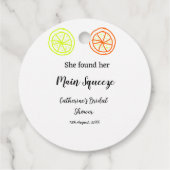 Hauptqueeze ZitronenZitrusfrüchte Brautparty Name  Geschenkanhänger (Rückseite)