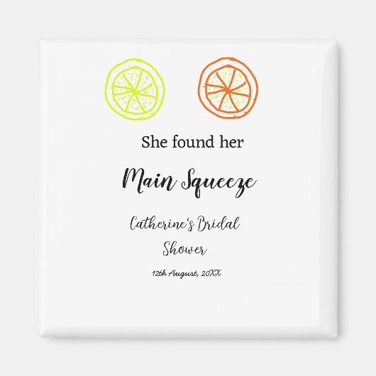 Hauptqueeze ZitronenZitrusfrüchte Brautparty Name Magnet (Vorne)