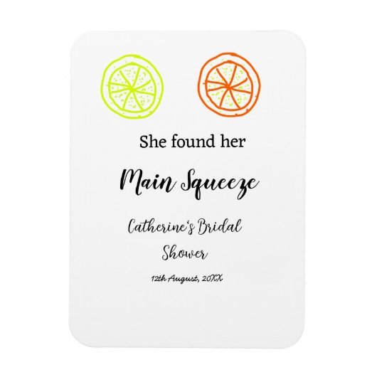 Hauptqueeze ZitronenZitrusfrüchte Brautparty Name Magnet (Vertikal)