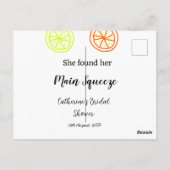 Hauptqueeze ZitronenZitrusfrüchte Brautparty Name  Postkarte (Rückseite)