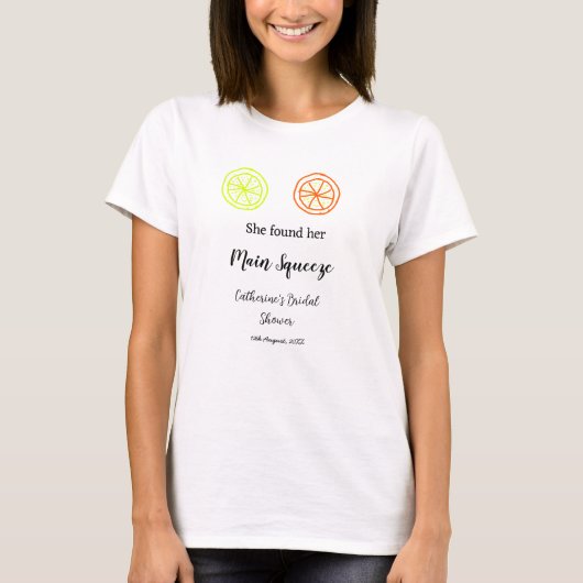 Hauptqueeze ZitronenZitrusfrüchte Brautparty Name T-Shirt (Vorderseite)
