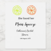 Hauptqueeze ZitronenZitrusfrüchte Brautparty Name Weinetikett (Einzelnes Label)