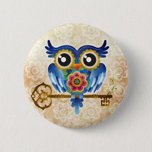 Hauptschlüssel-Eule Button (Vorderseite)
