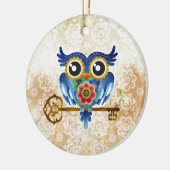 Hauptschlüssel-Eule Keramik Ornament (Links)