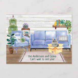 Hauptseite Coat Cosy Neue Zuhause-Adresse Ankündigungspostkarte