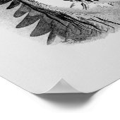 Hauptsitzender Bull-Gravur-Portrait Poster (Ecke)