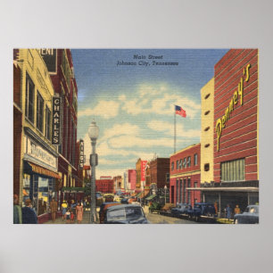 Hauptst., Johnson City, Tennessee Vintag Poster