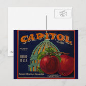 Hauptstadt Apple Label Sacramento Postkarte (Vorne/Hinten)