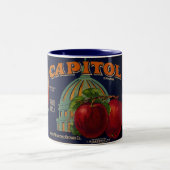 Hauptstadt Apple Label Sacramento Zweifarbige Tasse (Mittel)