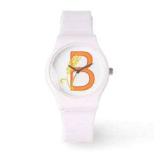 Hauptstadt B florale Monogramm Armbanduhr