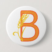 Hauptstadt B florale Monogramm Button (Vorderseite)