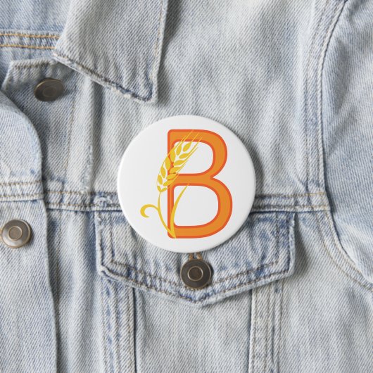 Hauptstadt B florale Monogramm Button (Beispiel)