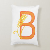 Hauptstadt B florale Monogramm Dekokissen (Rückseite(Vertikal))