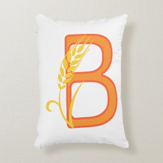 Hauptstadt B florale Monogramm Dekokissen (Vorderseite(Vertikal))