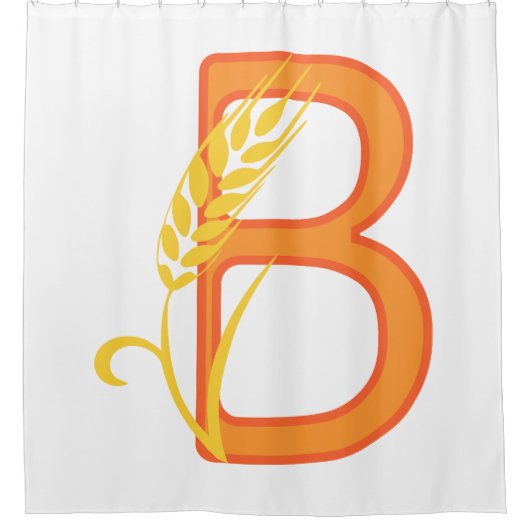 Hauptstadt B florale Monogramm Duschvorhang (Vorderseite)