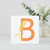 Hauptstadt B florale Monogramm Feiertagskarte (Stehend Vorderseite)