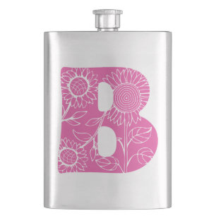 Hauptstadt B florale Monogramm Flachmann