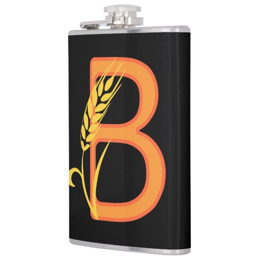 Hauptstadt B florale Monogramm Flachmann (Links)