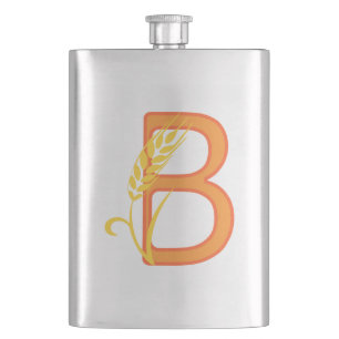Hauptstadt B florale Monogramm Flachmann