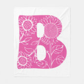 Hauptstadt B florale Monogramm Fleecedecke (Vorderseite)