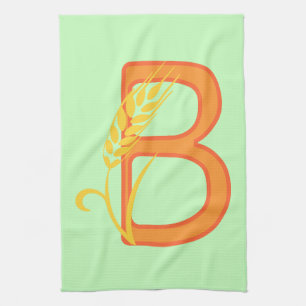 Hauptstadt B florale Monogramm Geschirrtuch