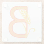 Hauptstadt B florale Monogramm Glasuntersetzer (Rückseite)