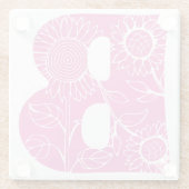 Hauptstadt B florale Monogramm Glasuntersetzer (Rückseite)