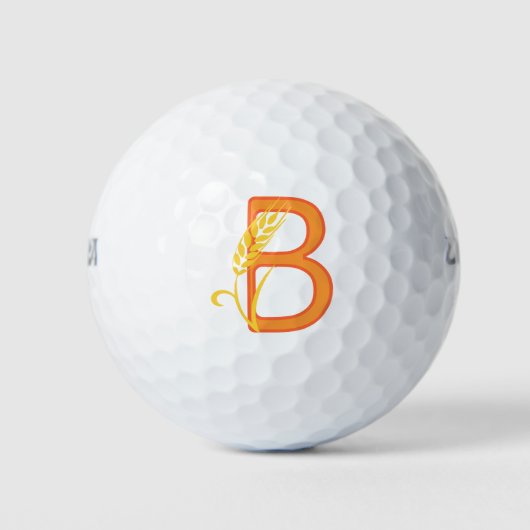 Hauptstadt B florale Monogramm Golfball (Vorderseite)