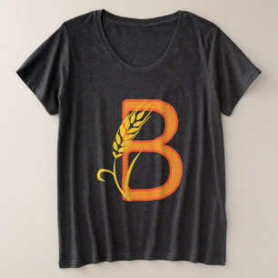 Hauptstadt B florale Monogramm Große Größe T-Shirt