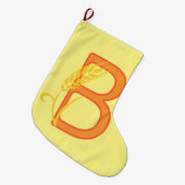 Hauptstadt B florale Monogramm Großer Weihnachtsstrumpf (Vorderansicht (hängend))