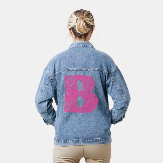 Hauptstadt B florale Monogramm Jeansjacke (Modell)