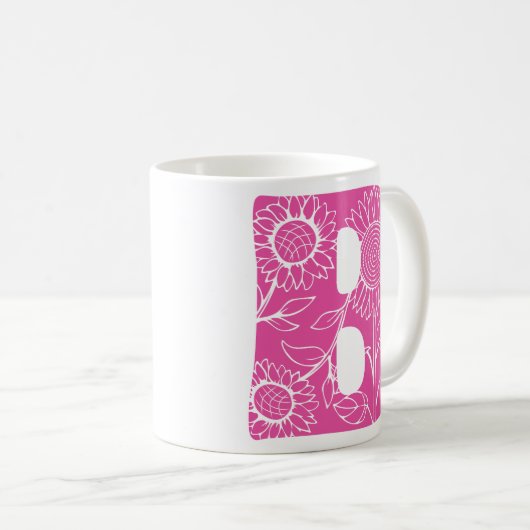 Hauptstadt B florale Monogramm Kaffeetasse (VorderseiteRechts)