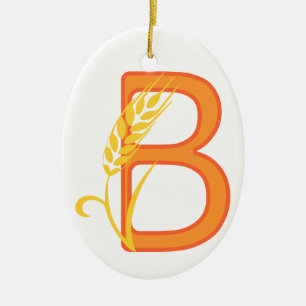Hauptstadt B florale Monogramm Keramik Ornament