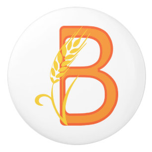 Hauptstadt B florale Monogramm Keramikknauf