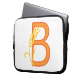 Hauptstadt B florale Monogramm Laptopschutzhülle (Vorderseite Links)