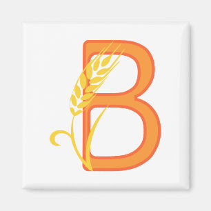 Hauptstadt B florale Monogramm Magnet