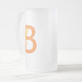 Hauptstadt B florale Monogramm Mattglas Bierglas (Vorderseite Links)
