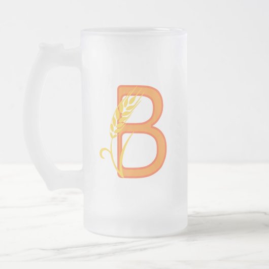 Hauptstadt B florale Monogramm Mattglas Bierglas (Links)